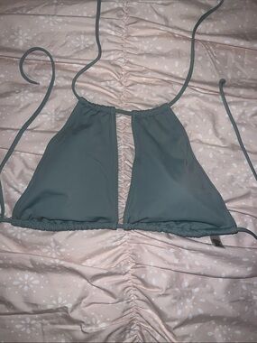 PINK Victoria's Secret Sage Green Halter Bikini Top